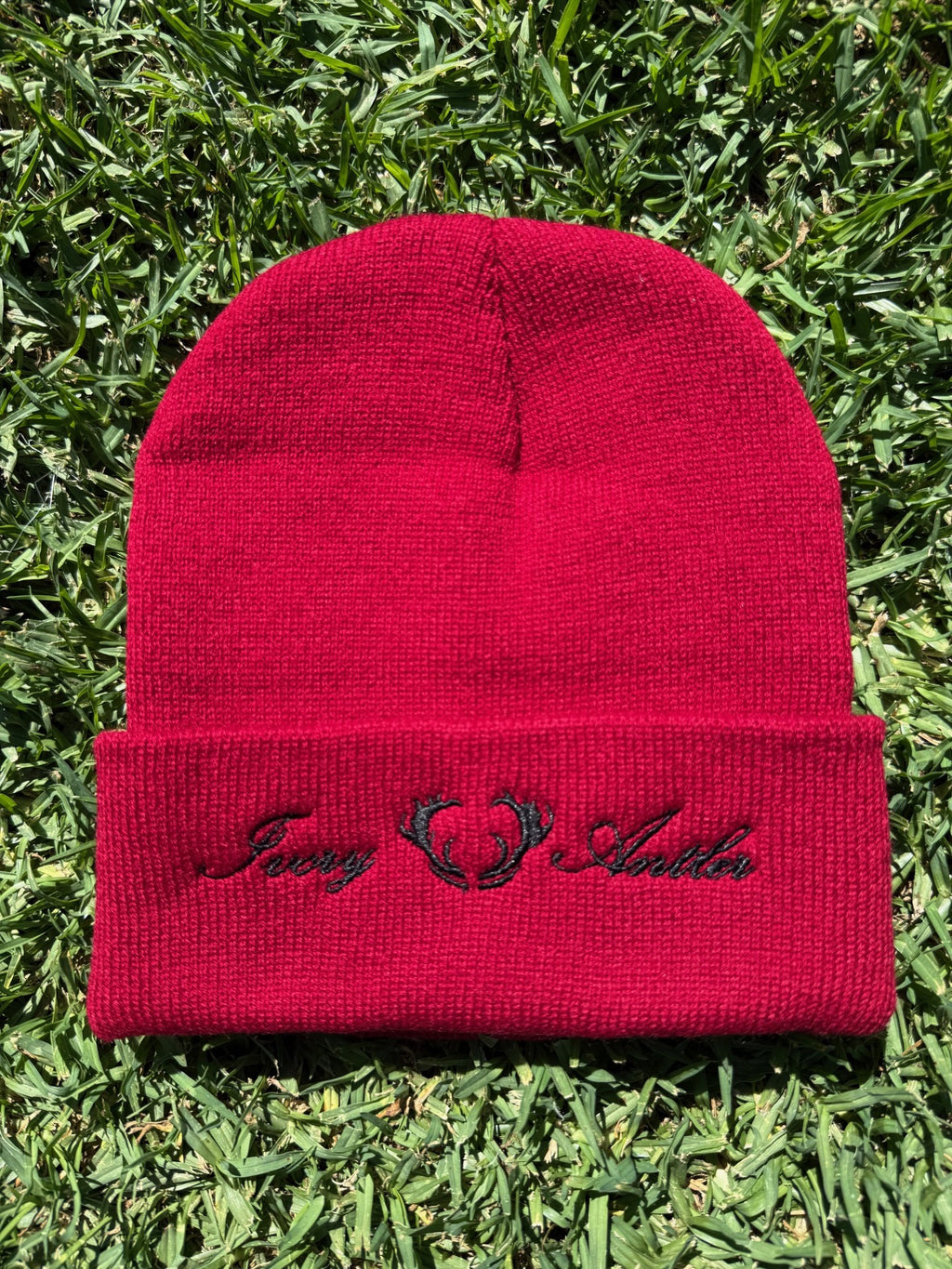 Embroidered Logo Beanie - Red