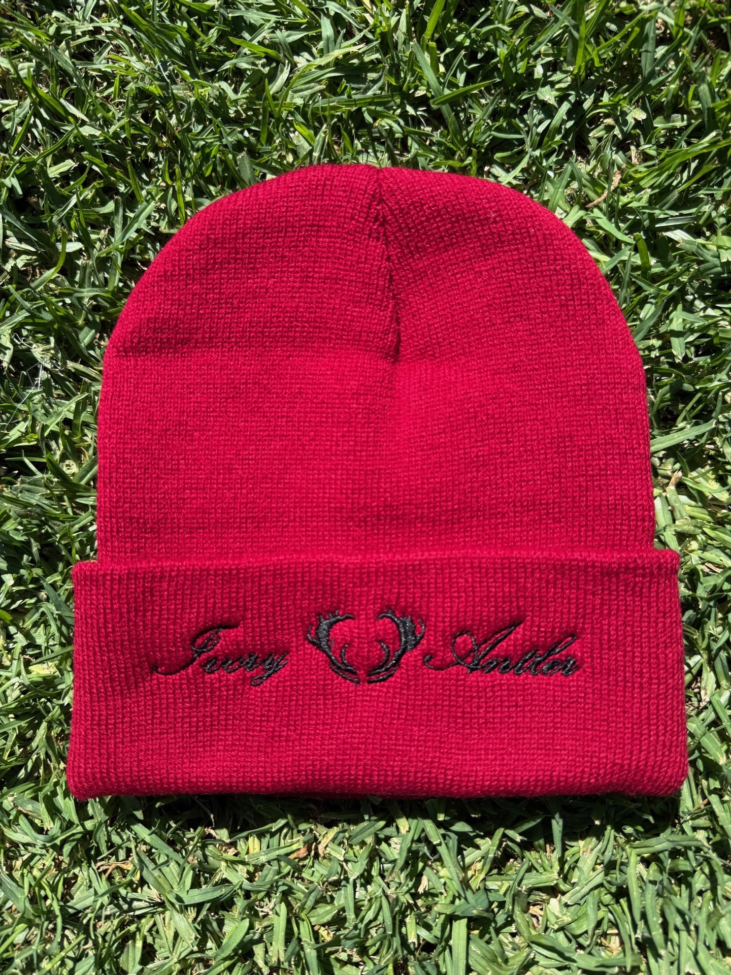 Embroidered Logo Beanie - Red