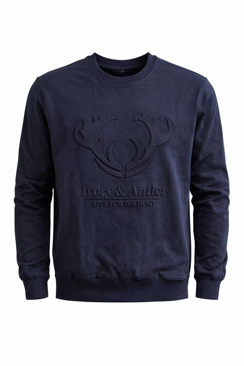 Embossed Crew Neck - Navy