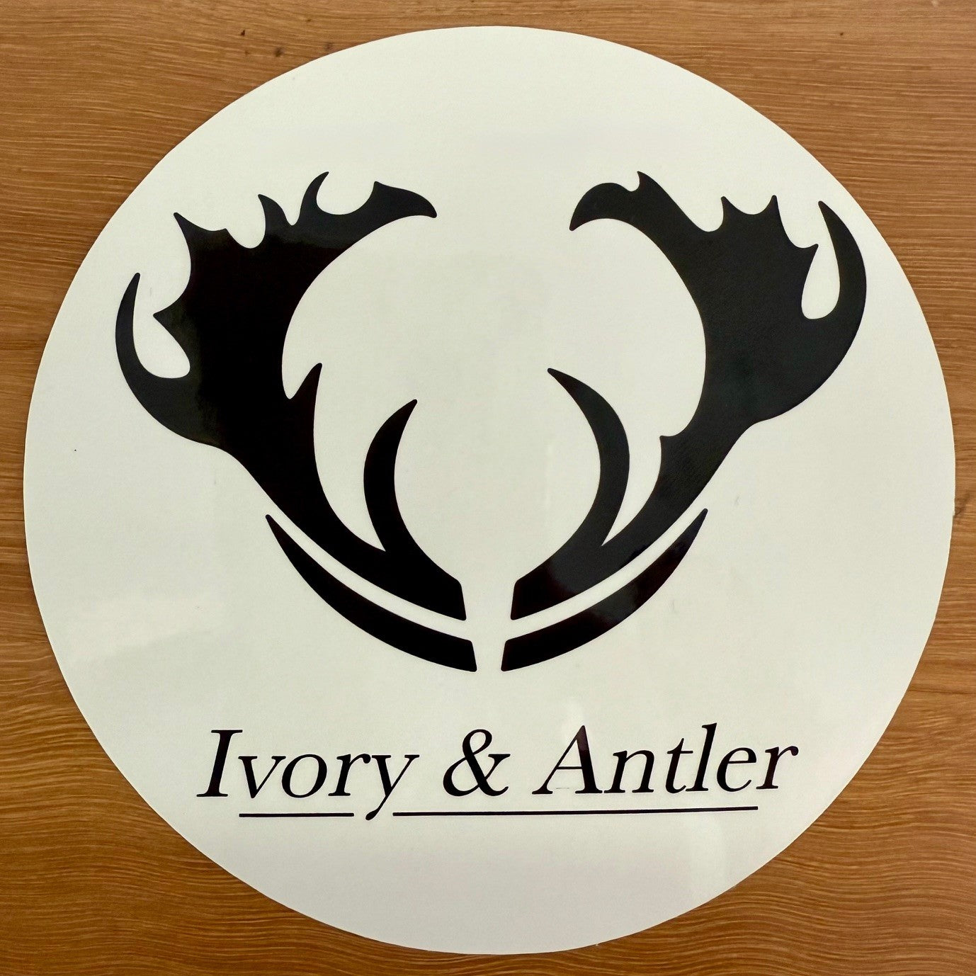 Ivory & Antler Sticker - Black on White