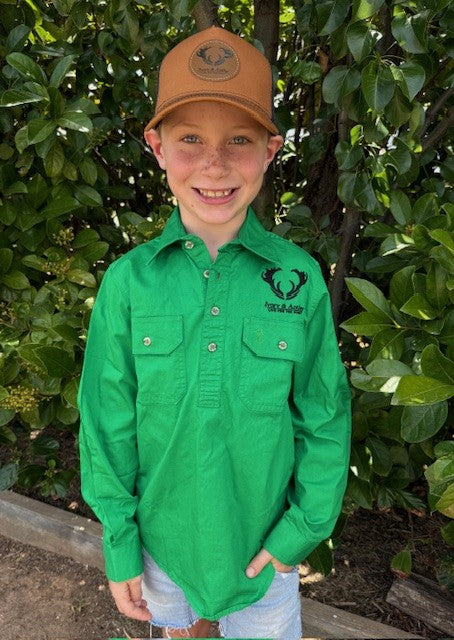 Kids Work Shirt - Emerald Green